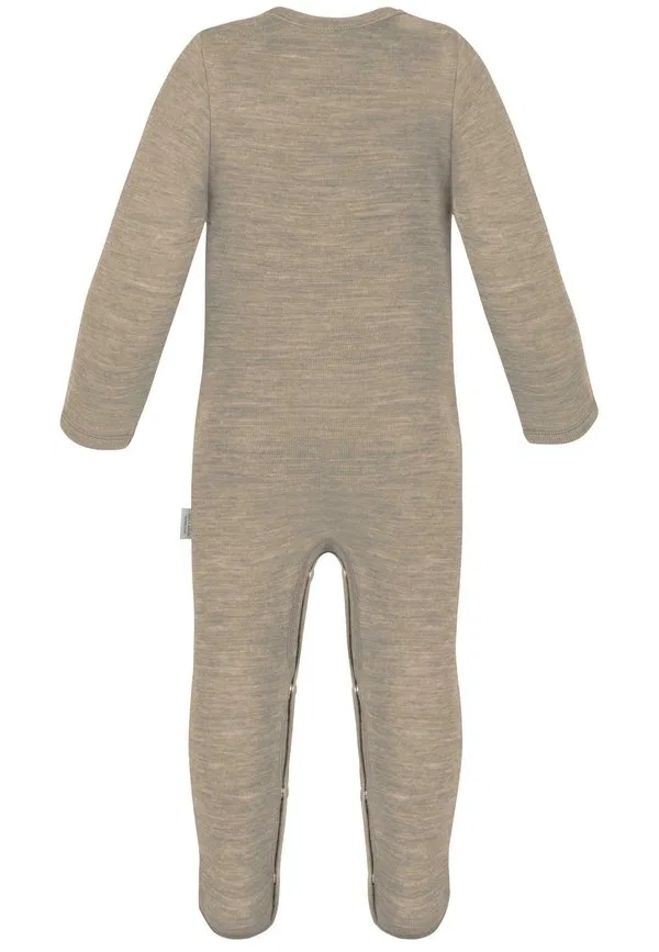 Боди strampler mit füßen, schlafanzug einteiler aus merinowolle, комбинезон для сна Normani Outdoor Sports, Beige — фото 2