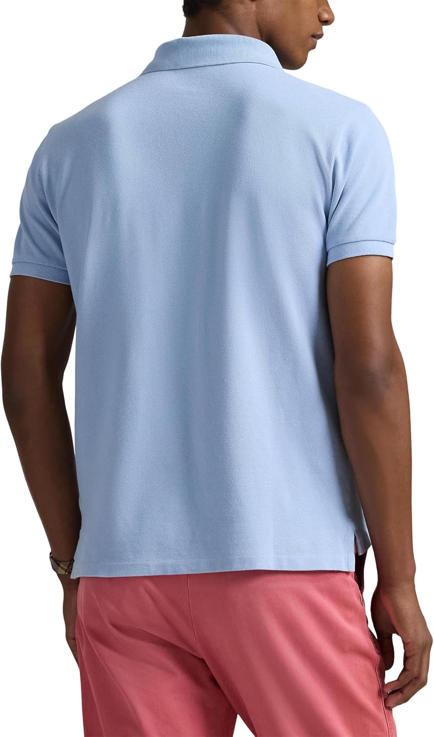 POLO RALPH LAUREN Мужская поло Custom Slim Fit Big Pony Mesh, Chambray Blue — фото 2