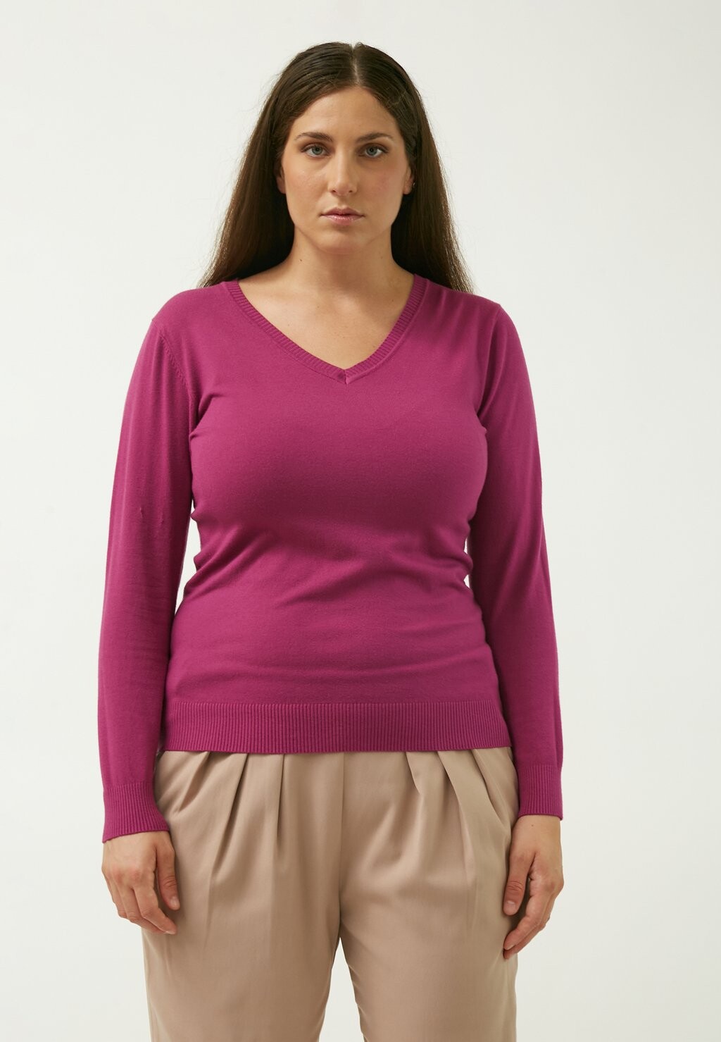 

Джемпер BASIC LINE V-NECK Maison Form'elle, розовый