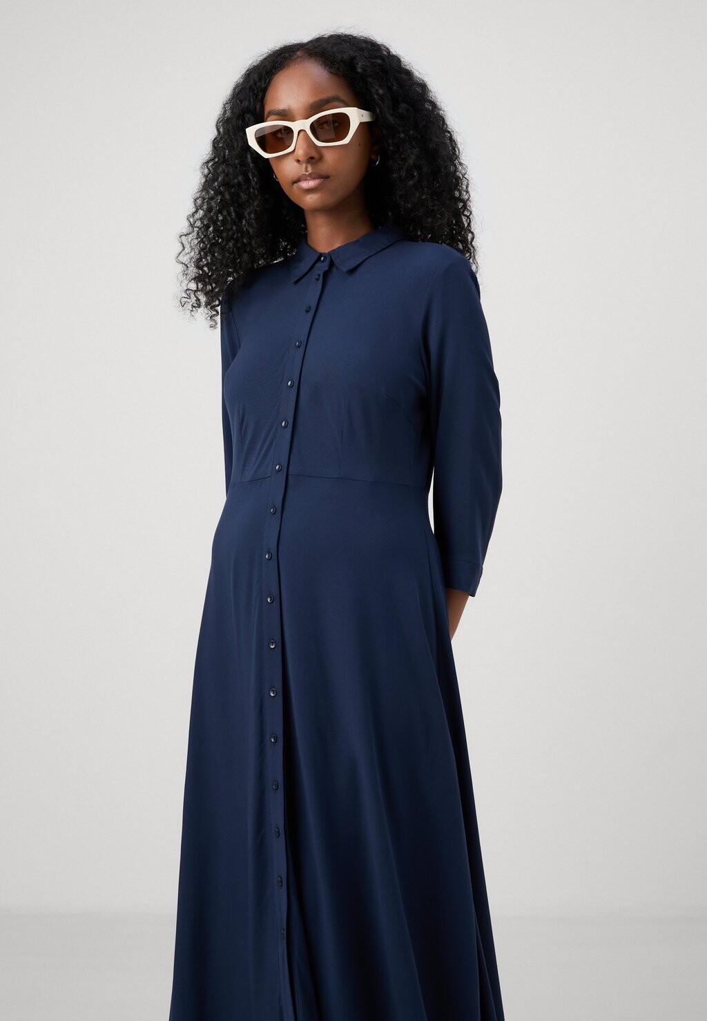 

Длинное платье YASSAVANNA LONG SHIRT DRESS YAS, темно-синий