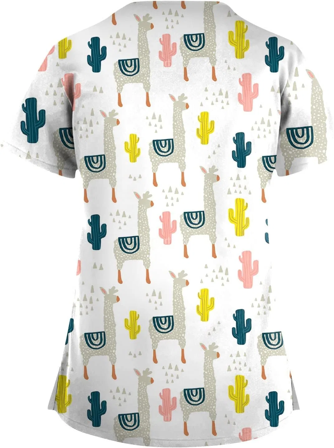 Generic Женские блузки, повседневные летние топы с коротким рукавом, принтом, асимметричным V-образным вырезом и карманами, размеры S-5XL, 3-Grün — фото 2