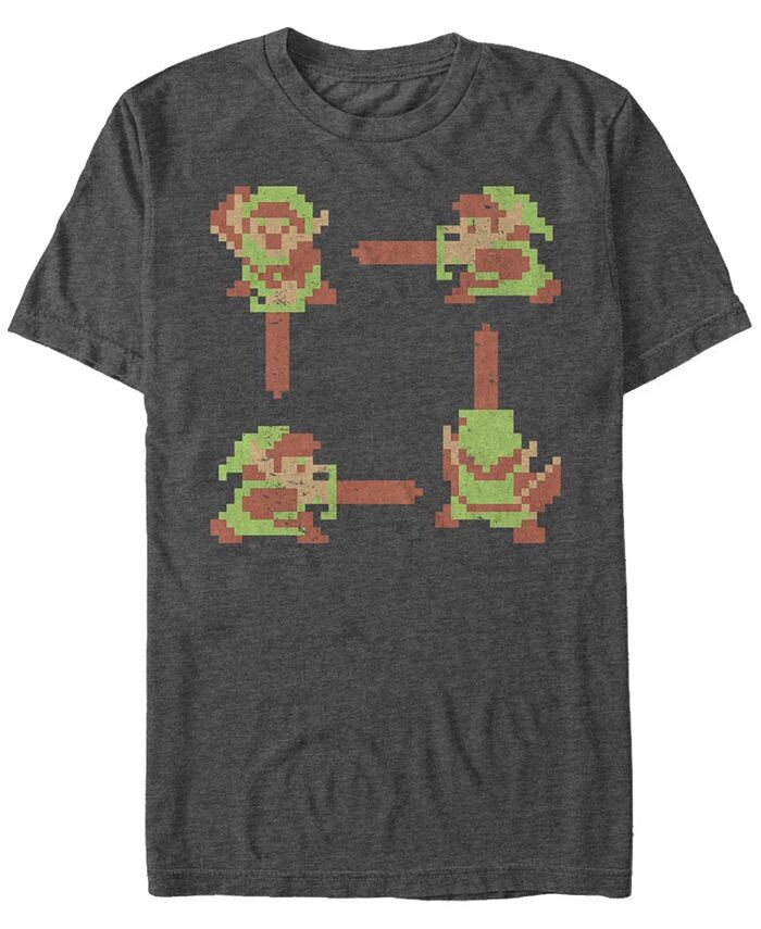 

Мужская футболка Nintendo Legend of Zelda 8-Bit Link с коротким рукавом Fifth Sun, серый