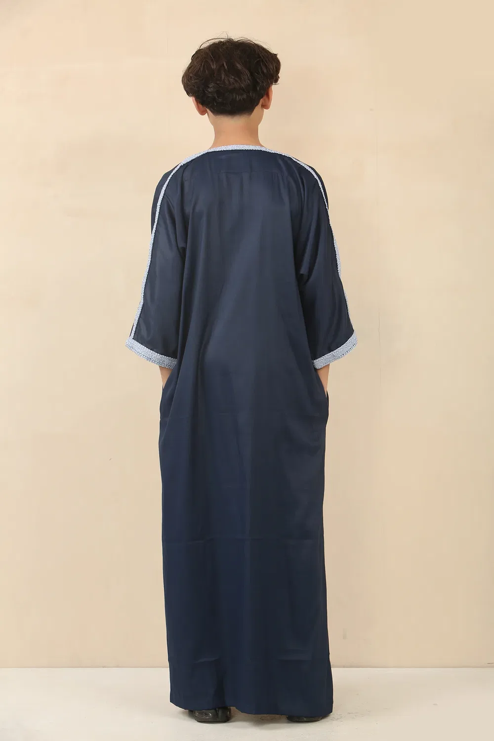 Arabic Thobes Детский синий марокканский халат для мальчиков Thobe Jubba Eid Djellaba Gandoura — фото 3