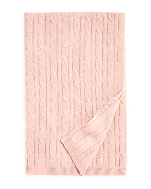 

Кашемировое детское одеяло унисекс косой вязки Bloomie's Bloomie's Baby, цвет Pink