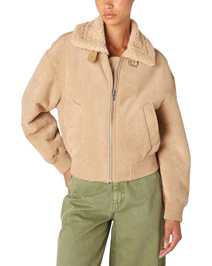 

Куртка Blank NYC Faux Suede Bomber Jacket, бежевый