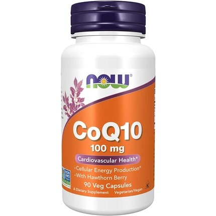 

NOW CoQ10 100 мг с ягодами боярышника фармацевтического класса 90 растительных капсул
