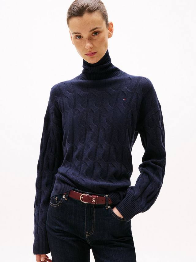 

Джемпер с рулоном из чистой шерсти Tommy Hilfiger, цвет Desert Sky