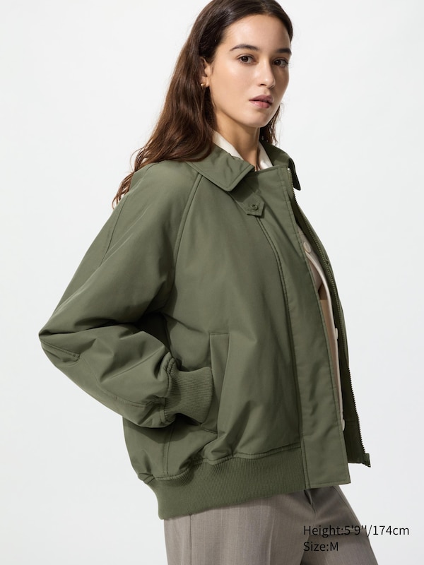 

Блузон Puffertech в рубчик, свободный крой Uniqlo, 56 olive