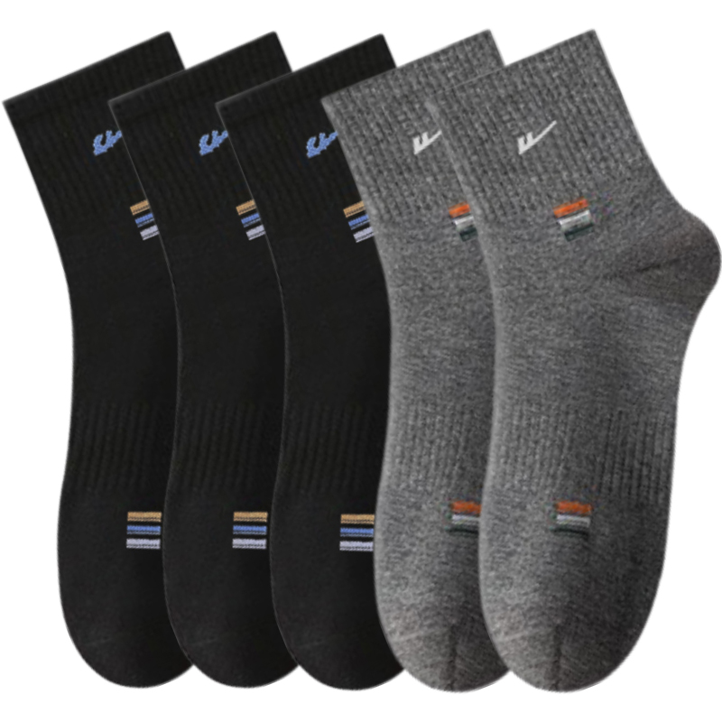 

Унисекс носки Mid Calf WARRIOR, value 5 pack[3 черный+2 темно-серый]