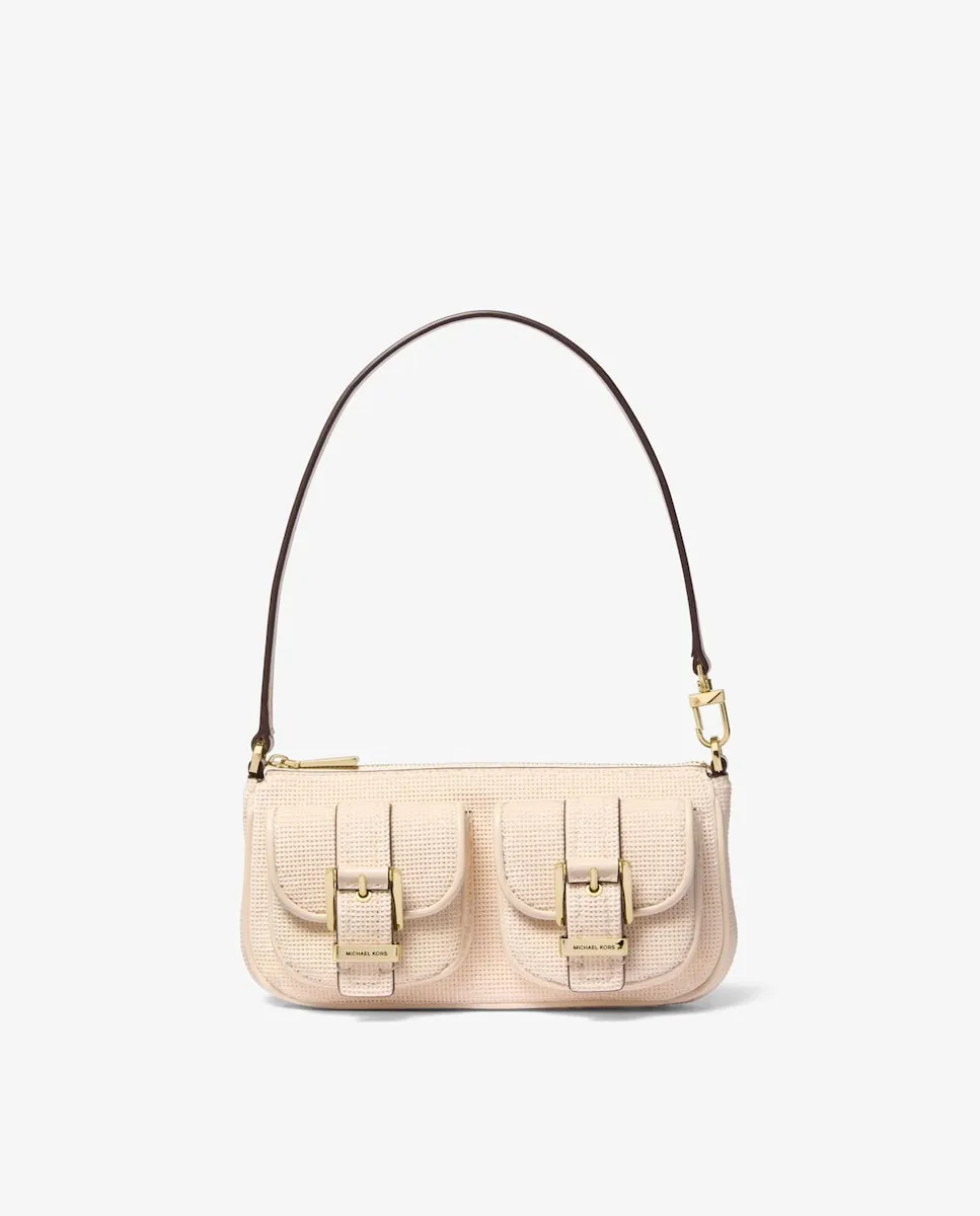 

Маленькая сумочка-покет Zoe с пайетками Michael Michael Kors, кремовый