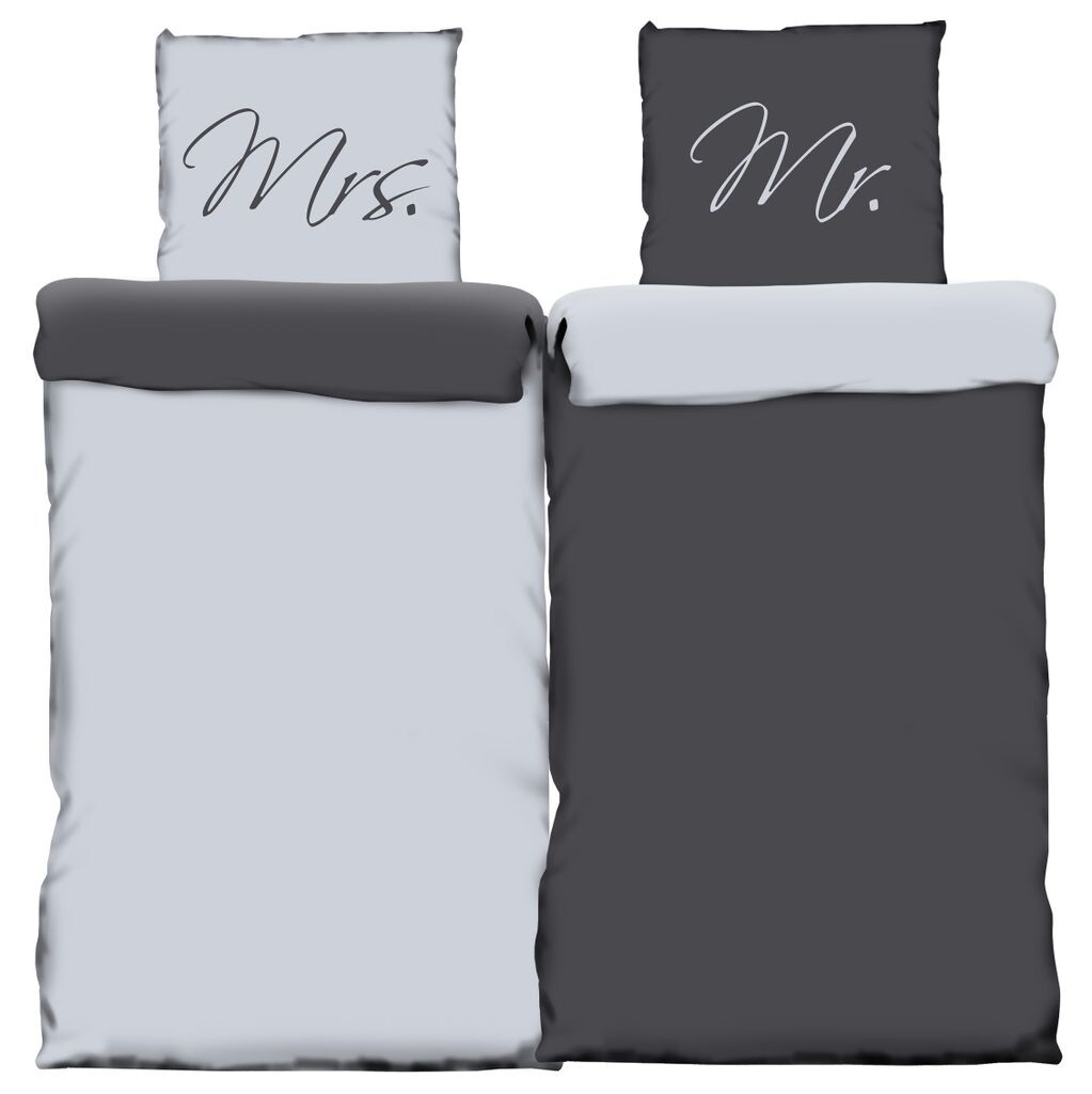 

Постельное белье Partner из 4 предметов 135х200 см Mr and Mrs серебристо-серая двусторонняя микрофибра One-Home, Серый, Постельное белье Partner из 4 предметов 135х200 см Mr and Mrs серебристо-серая двусторонняя микрофибра One-Home