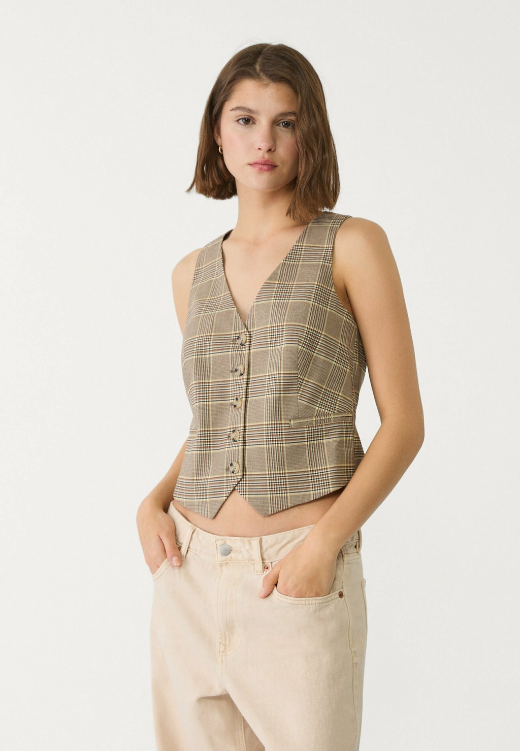 

Жилет Stradivarius, коричневый