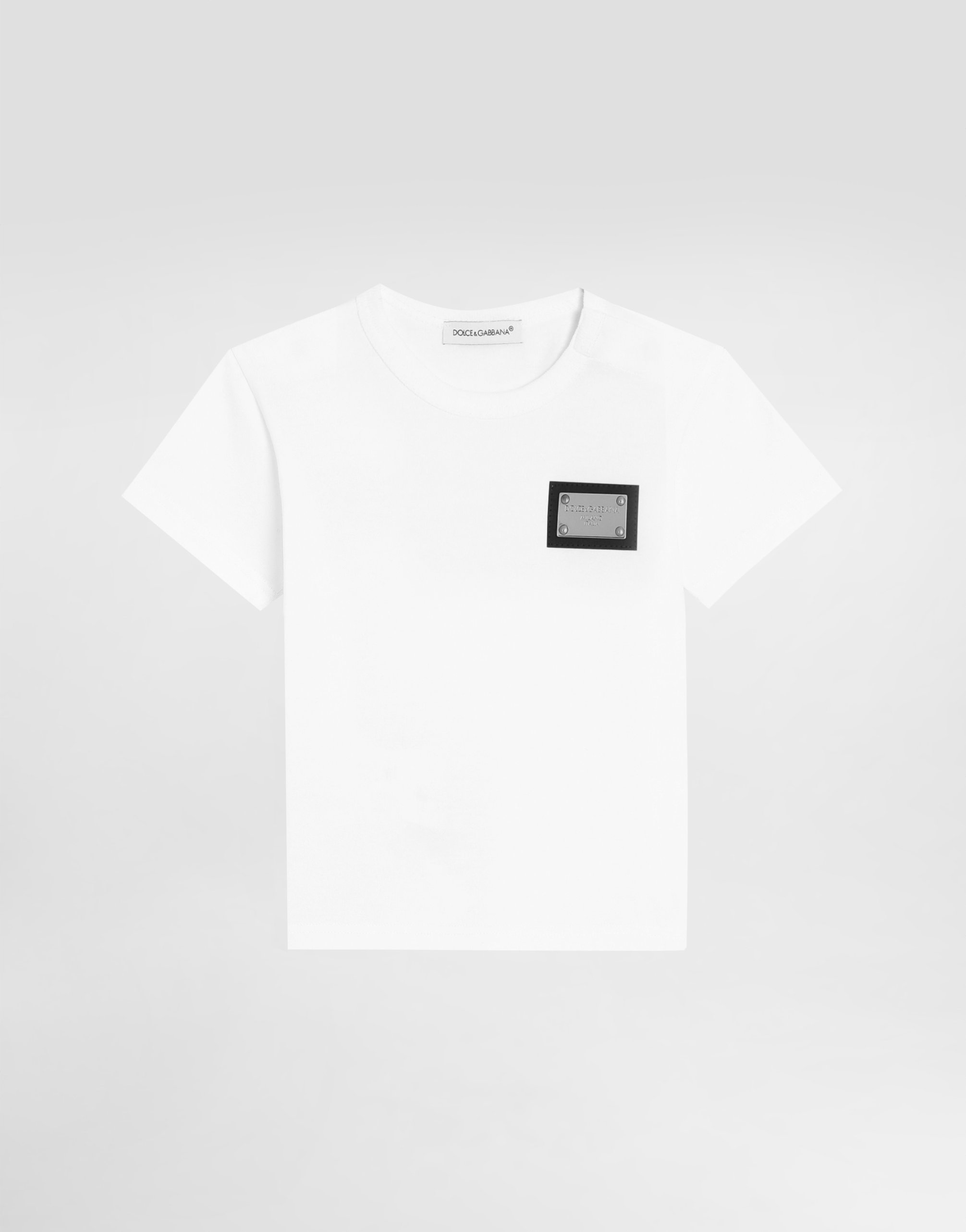 

Футболка из джерси с металлической нашивкой-логотипом Dolce&Gabbana, белый