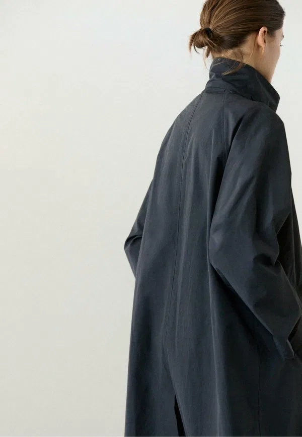 Классический тренч с высоким воротником и классическим пальто Massimo Dutti, Dark Blue — фото 3