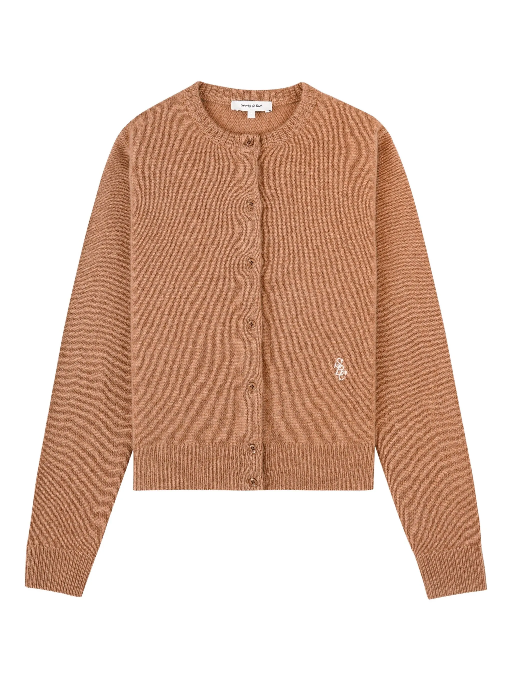 

Кардиган на пуговицах с вышивкой Sporty & Rich, коричневый