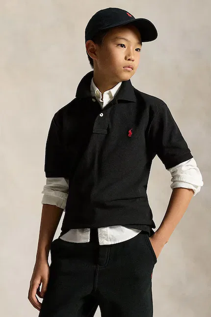 Поло хлопковое детское Polo Ralph Lauren, черный