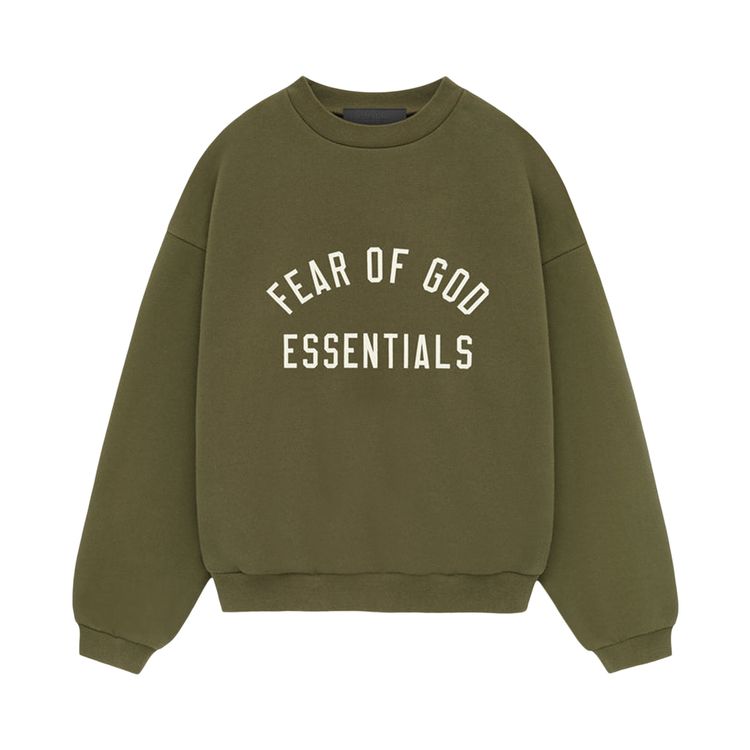 

Толстовка Fear of God Essentials Kids Fleece Crewneck Military, зеленый