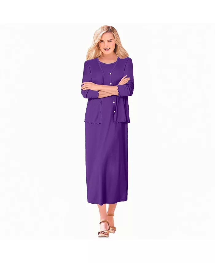 

Женское платье-куртка Within с ажурной отделкой Woman Within, фиолетовый