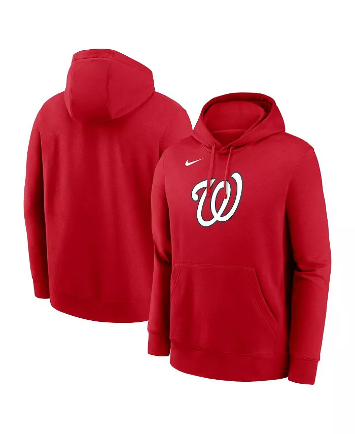 

Мужская красная толстовка с капюшоном Club Fleece с логотипом Washington Nationals Nike