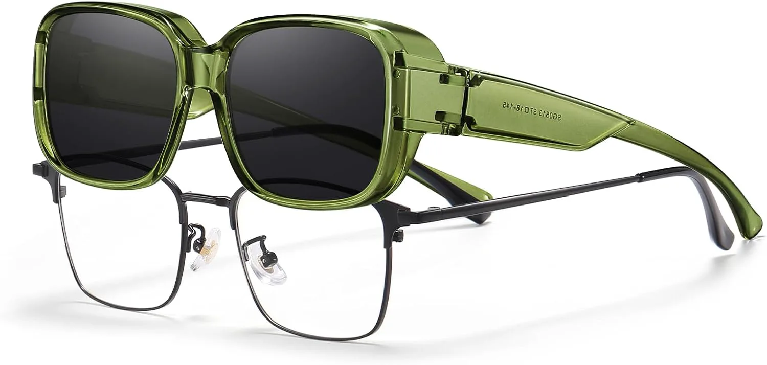 

Поляризованные солнцезащитные очки HAOLOTA для мужчин и женщин, дизайнерские очки для вождения, легкие, с защитой UV400, B01 Size Green/Grey-fitover Style