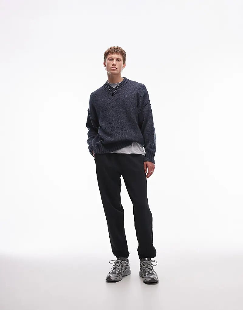 

Постиранные свободные джоггеры черного цвета Topman