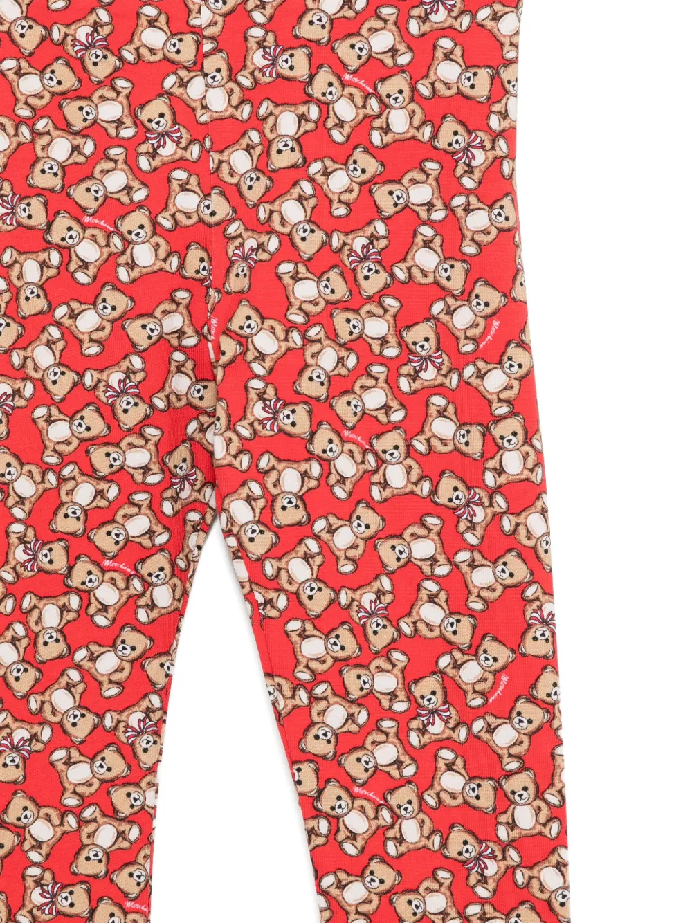 Брюки с принтом "медвежонок" Moschino Kids, красный — фото 3