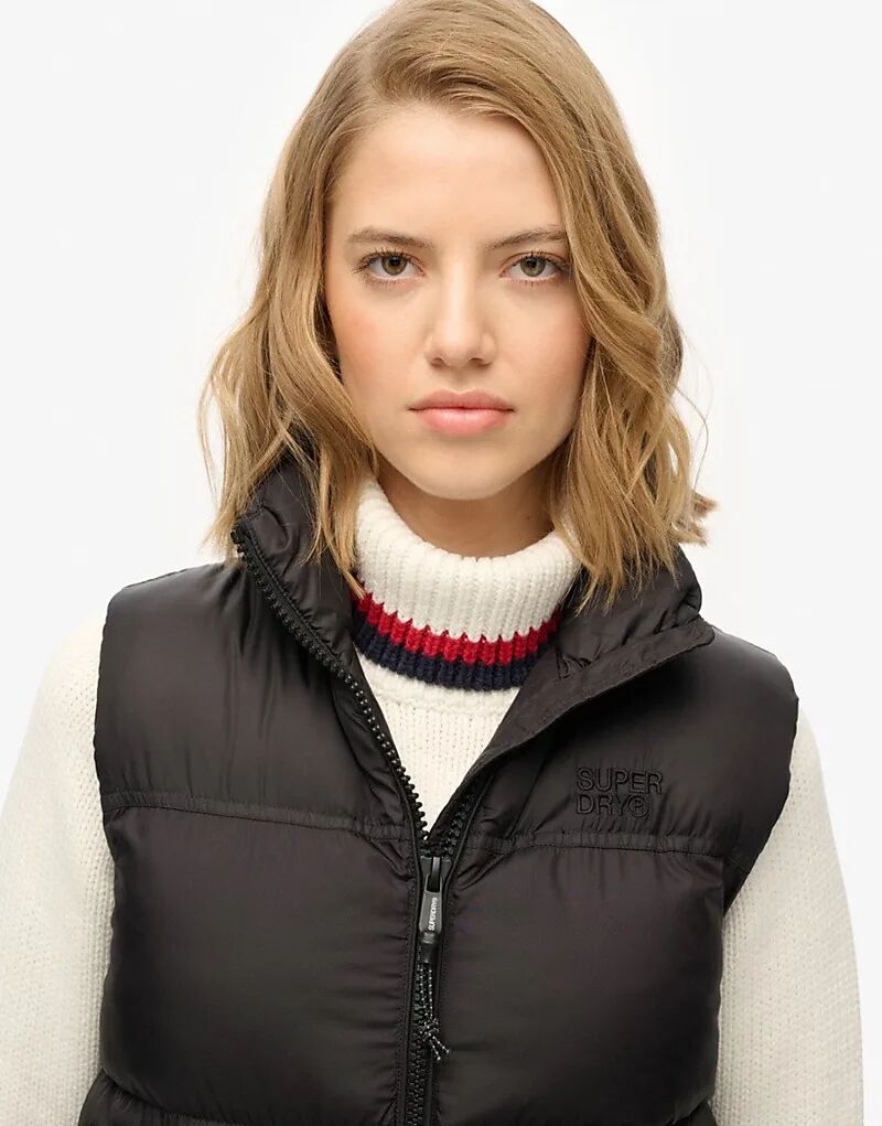 Утепленный жилет Superdry Tech черного/черного цвета — фото 4