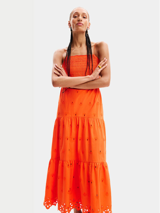 

Летнее платье стандартного кроя Desigual, оранжевый