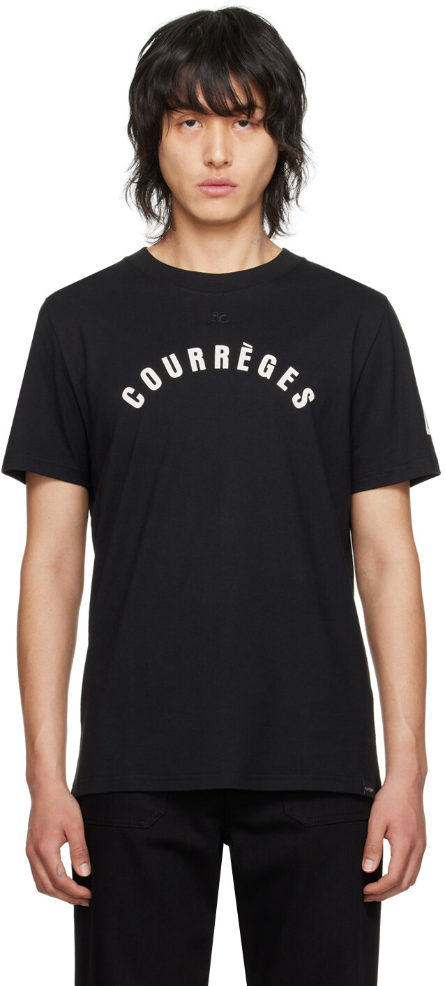 

Черная прямая футболка AC Courreges, цвет Black
