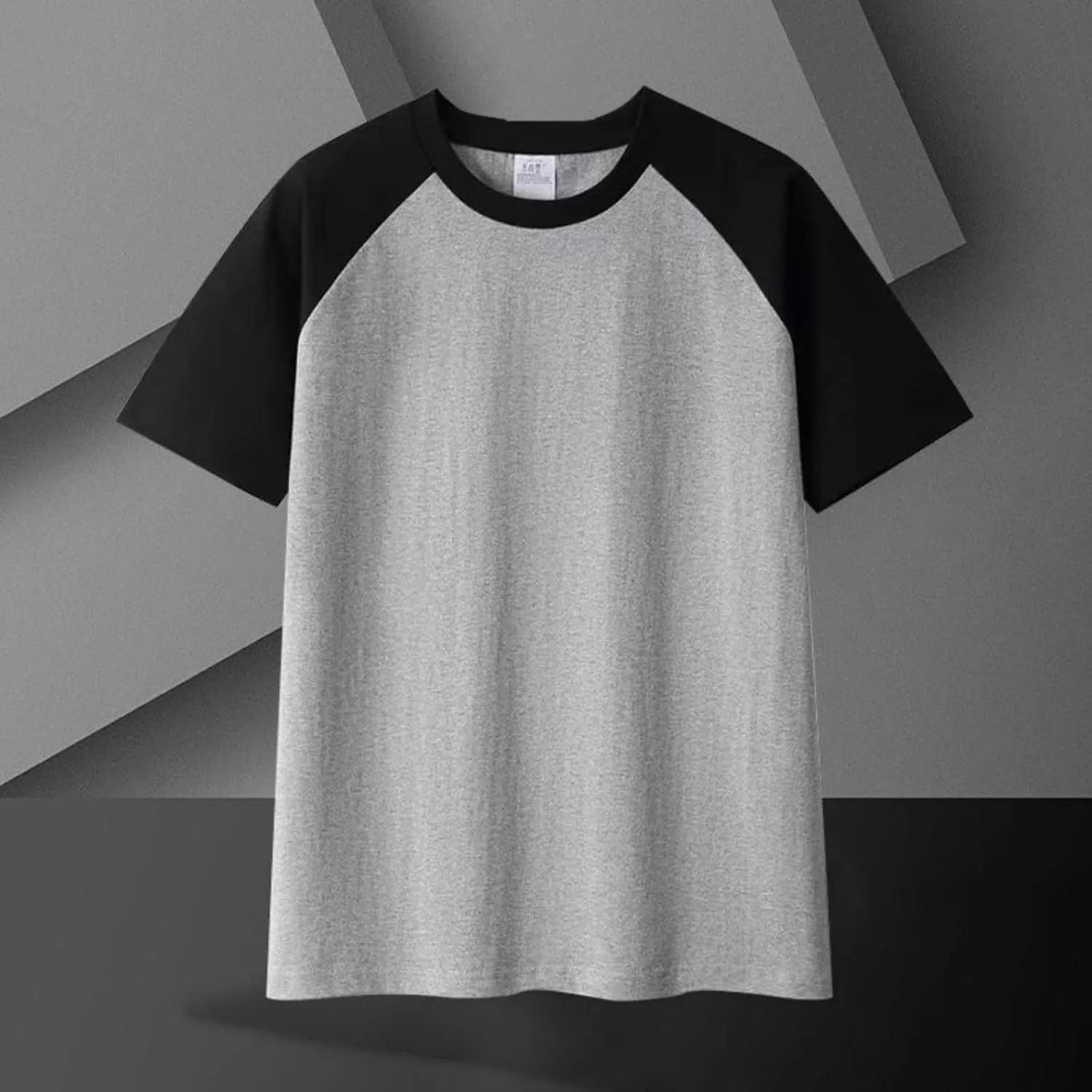 Мужская бейсболка Raglan футболка Cotton Casual Athletic топы короткий рукав лето Color Block модные футболки Crew Neck — фото 3