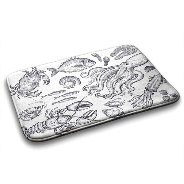 

Коврик для ванной Tulup Maritime Tiere, 75x1x75 см, белый