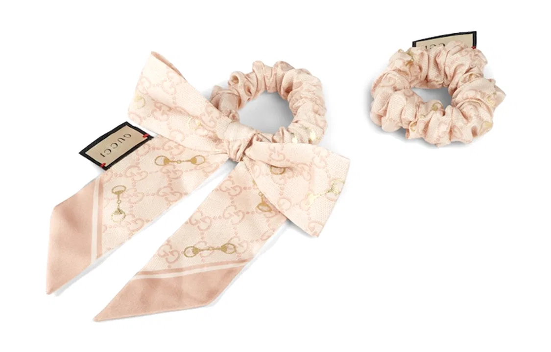 Набор заколок и резинок для волос GUCCI Gg с розовым — фото 4