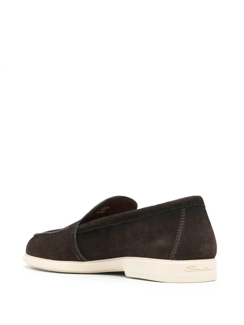 Лоферы с закругленным носком Santoni, коричневый — фото 3
