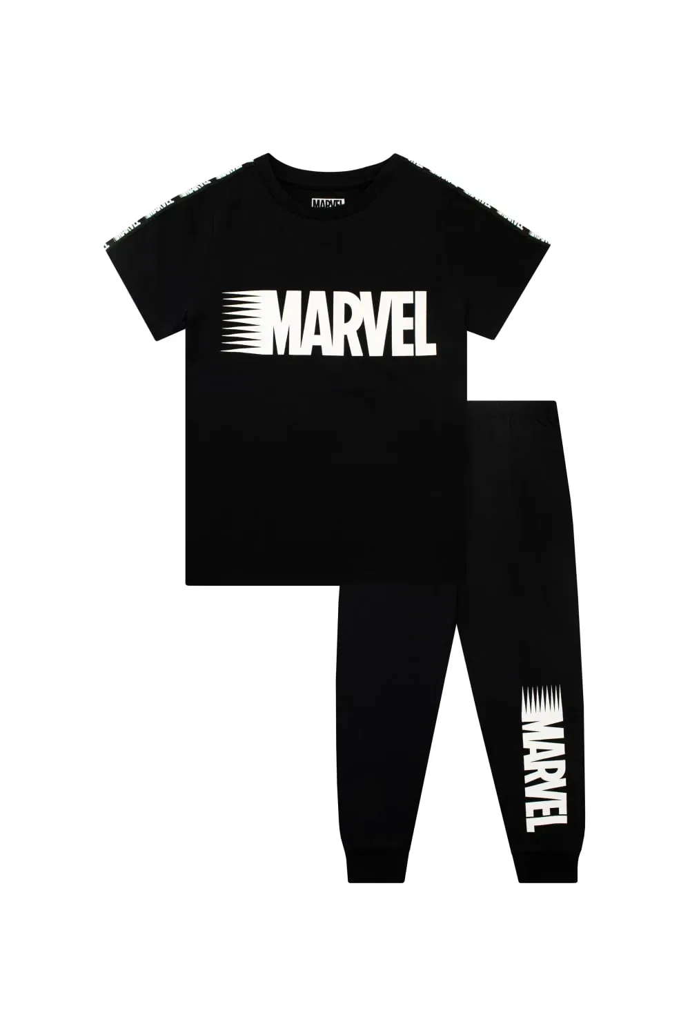 Пижама Marvel с логотипом для мальчиков, черный