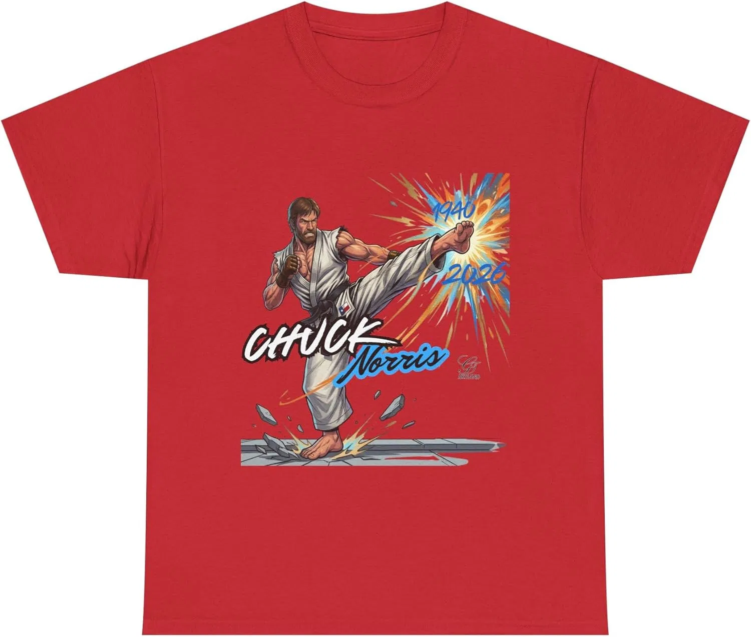 Футболка с принтом Karate Fighter Kick, GENERIC, Red