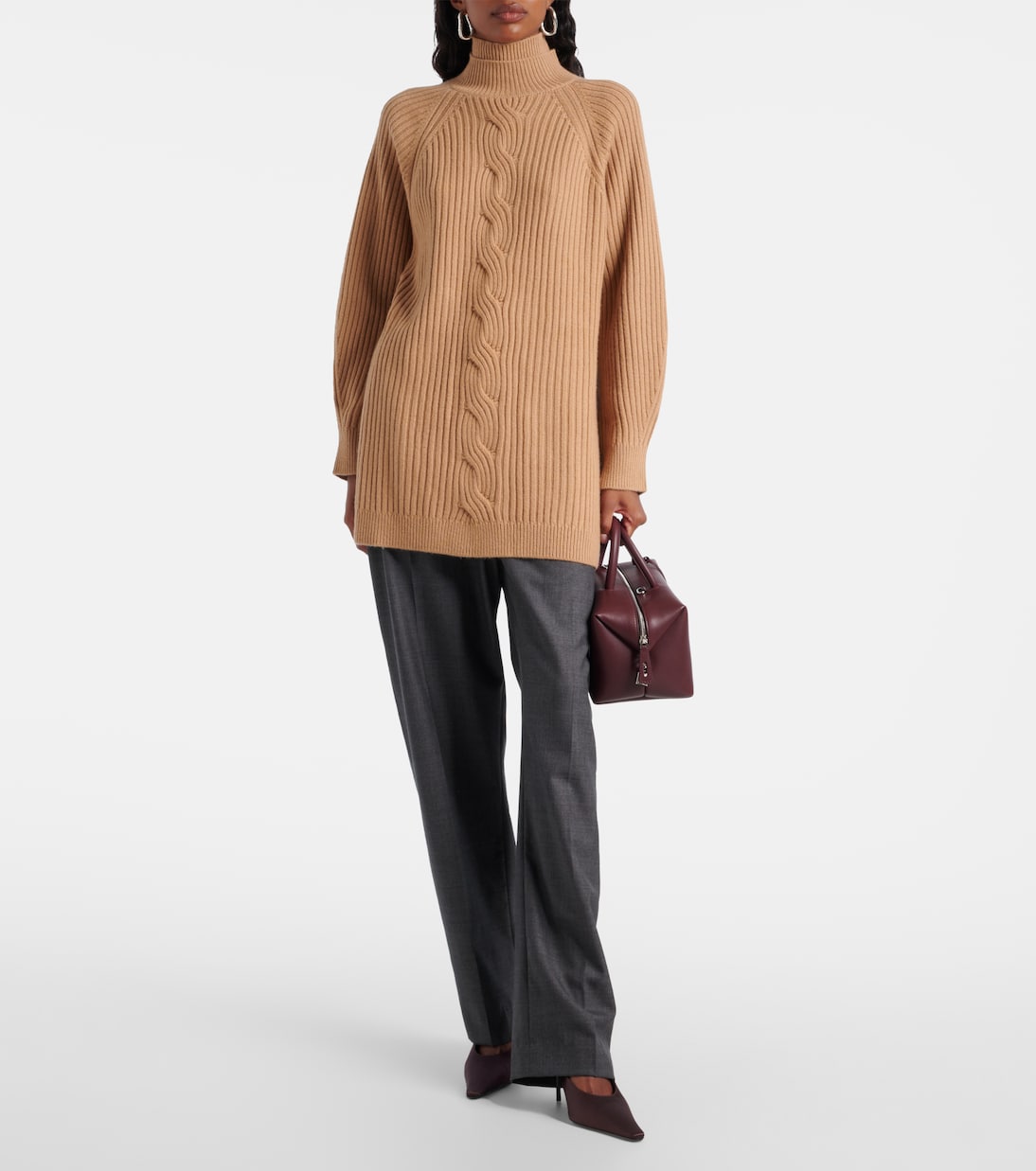 Водолазка из шерсти и кашемира Alcazar Max Mara, Cammello — фото 2