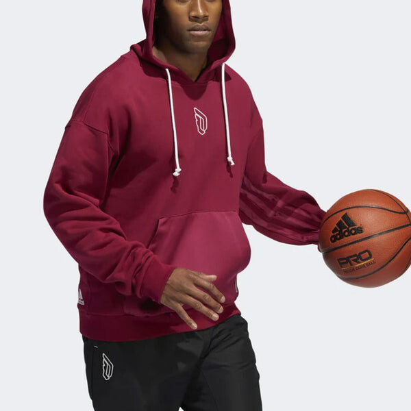 Толстовка Men's adidas Dame 8 Inn Hdy Lillard Basketball Sports Printing Wine Red, красный — фото 4