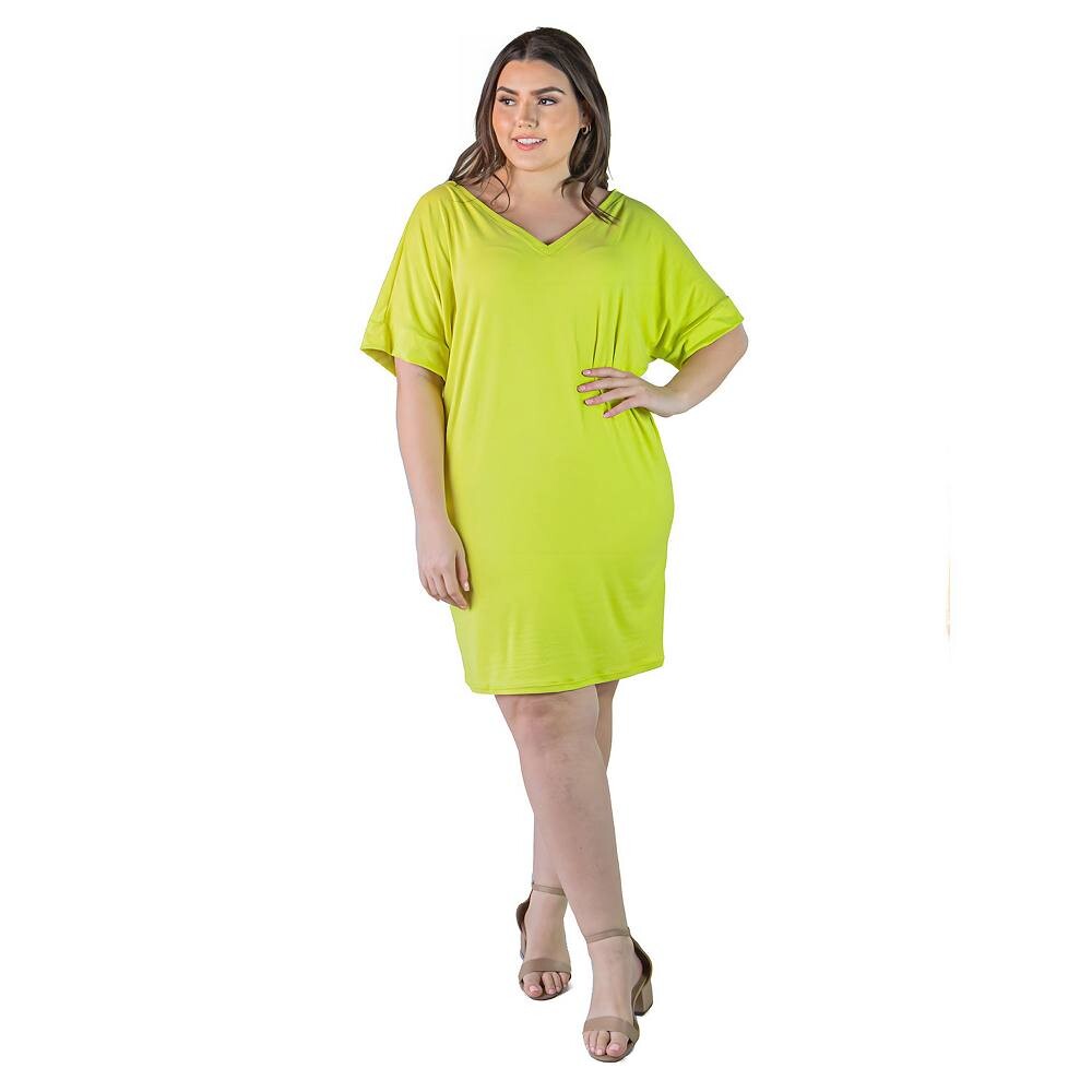 

Платье-футболка свободного кроя размера 24Seven Comfort Apparel, цвет Lime