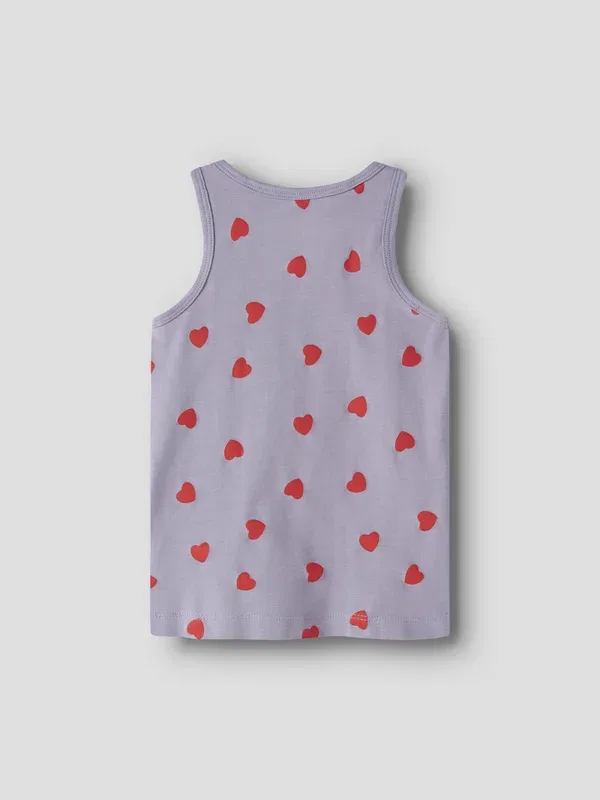 Футболка Name It Nmftank hearts 2 pack undershirt, лавандово-серый — фото 3