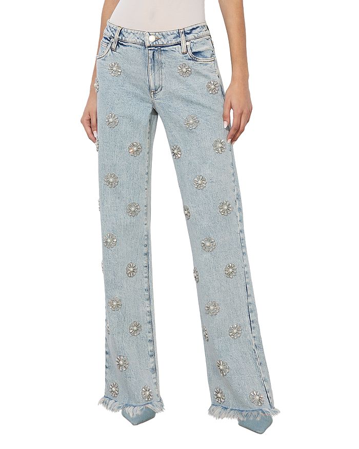 

Roxy Джинсы с прямыми штанинами и декоративными элементами Alice and Olivia, синий