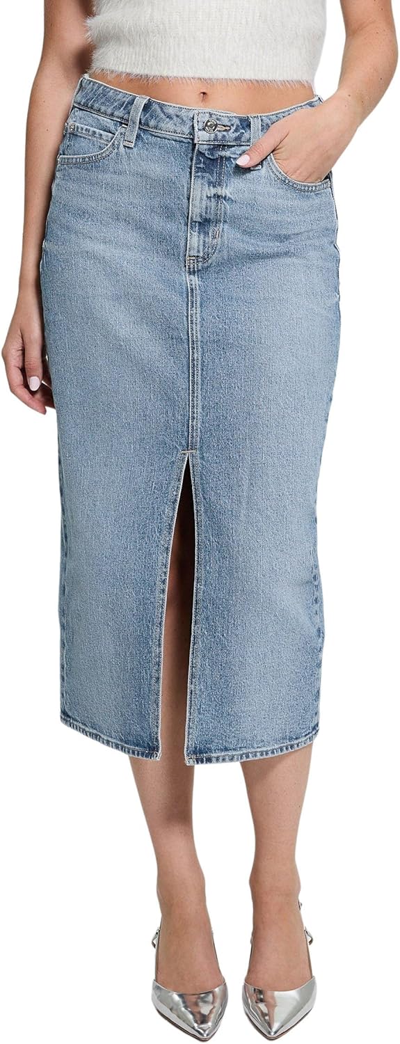 

GUESS Женская экологичная миди-юбка Mila из денима, Wildcard