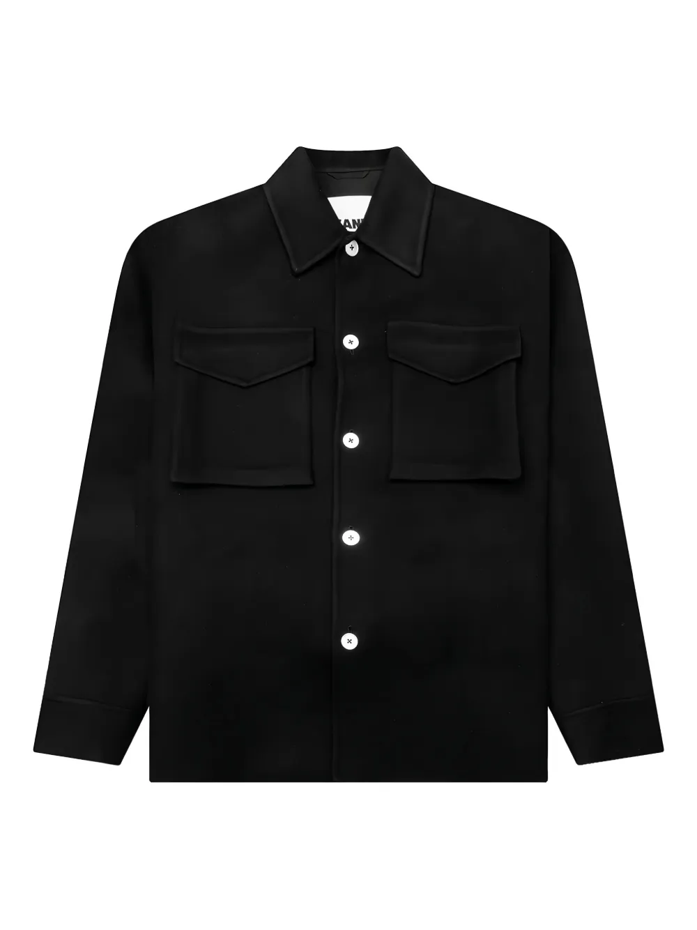 

Куртка-рубашка с кашемировым карманом JIL SANDER, черный