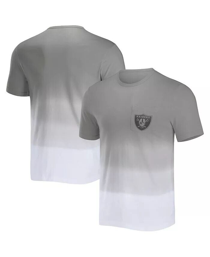 

Мужская коллекция NFL x Darius Rucker от Silver, белая футболка Las Vegas Raiders Dip Dye Pocket Fanatics