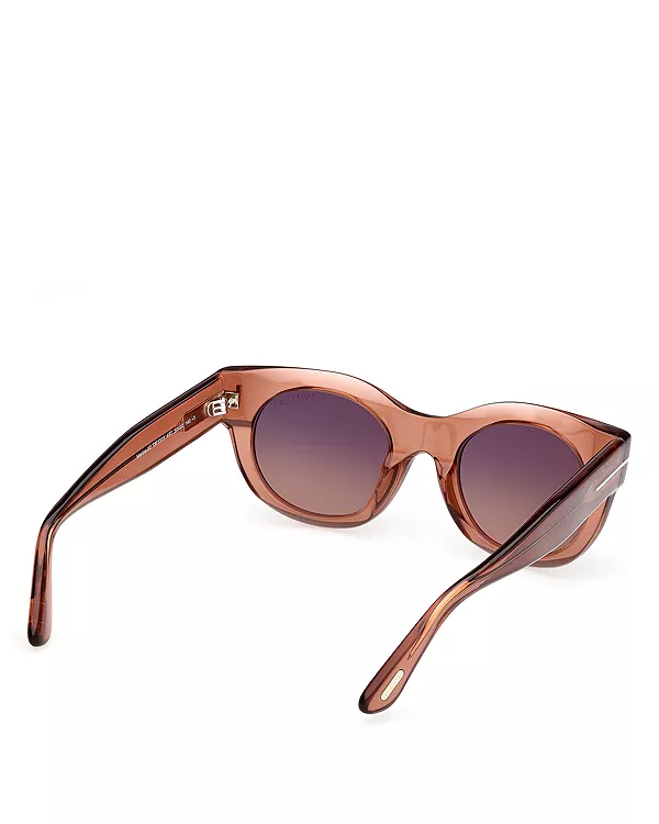 Круглые солнцезащитные очки Marine, 50 мм Tom Ford, коричневый — фото 4