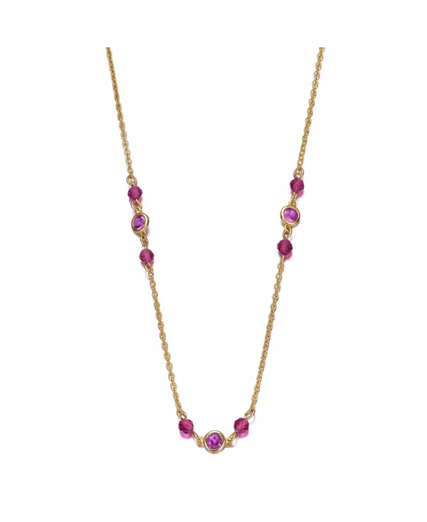 

Элегантное ожерелье из стерлингового серебра, покрытое 14-каратным золотом, с красными сверкающими кубическими цирконами Gigigirl, red