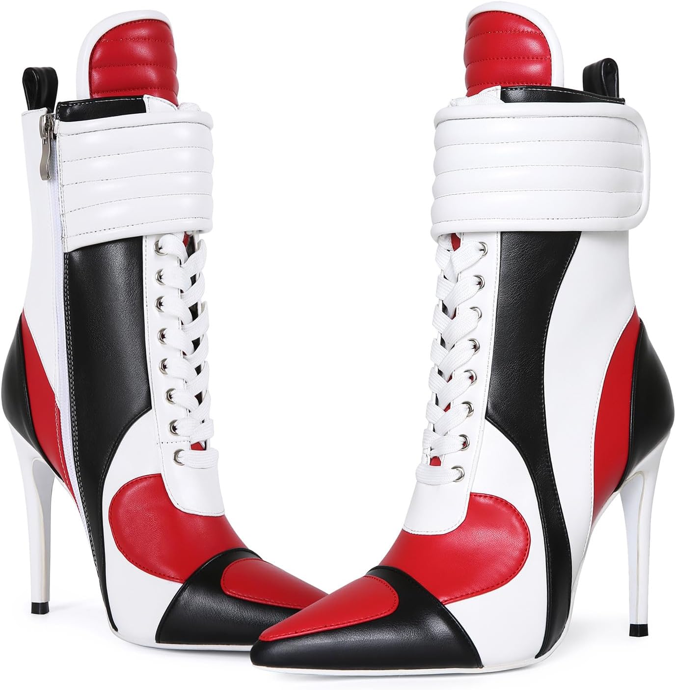 Баскетбольные ботильоны Stiletto Sport с высоким каблуком, заостренным носком, эластичной тканью, кроссовки на молнии, удобная обувь для женщин и мужчин Maiosfy, Us9 — фото 3
