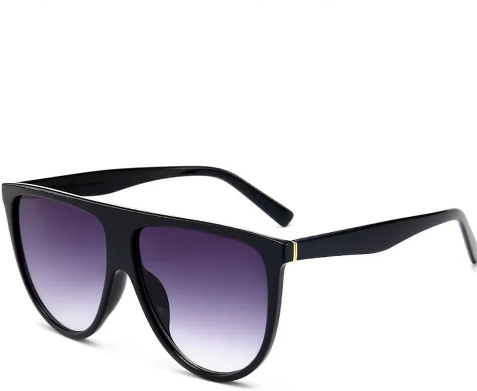 

Солнцезащитные очки с плоской верхней частью, увеличенного размера, в ретро-дизайне, с большой оправой, солнцезащитные очки для женщин с защитой от УФ-излучения UV400 KTUCN, Black