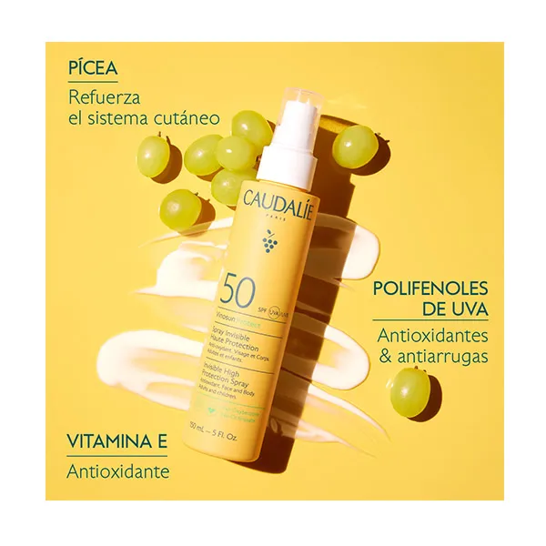 Спрей с высокой защитой от солнца Vinosun Spf50 Caudalie, 150 ml — фото 4