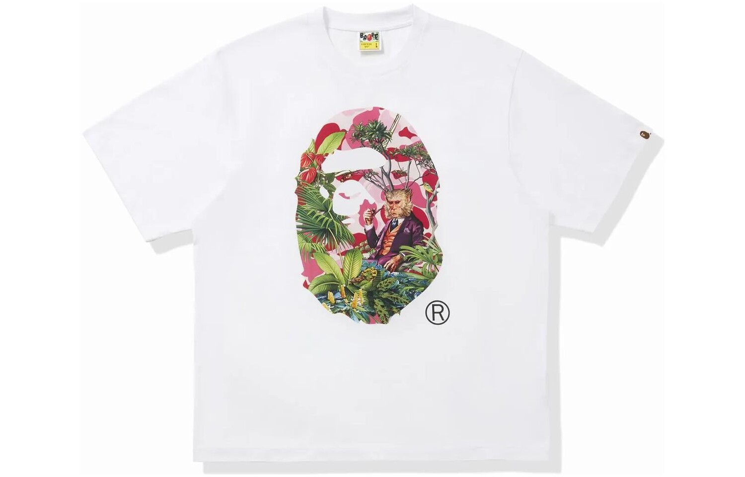 

Футболка серии Ape Head унисекс A Bathing Ape, белый/зеленый