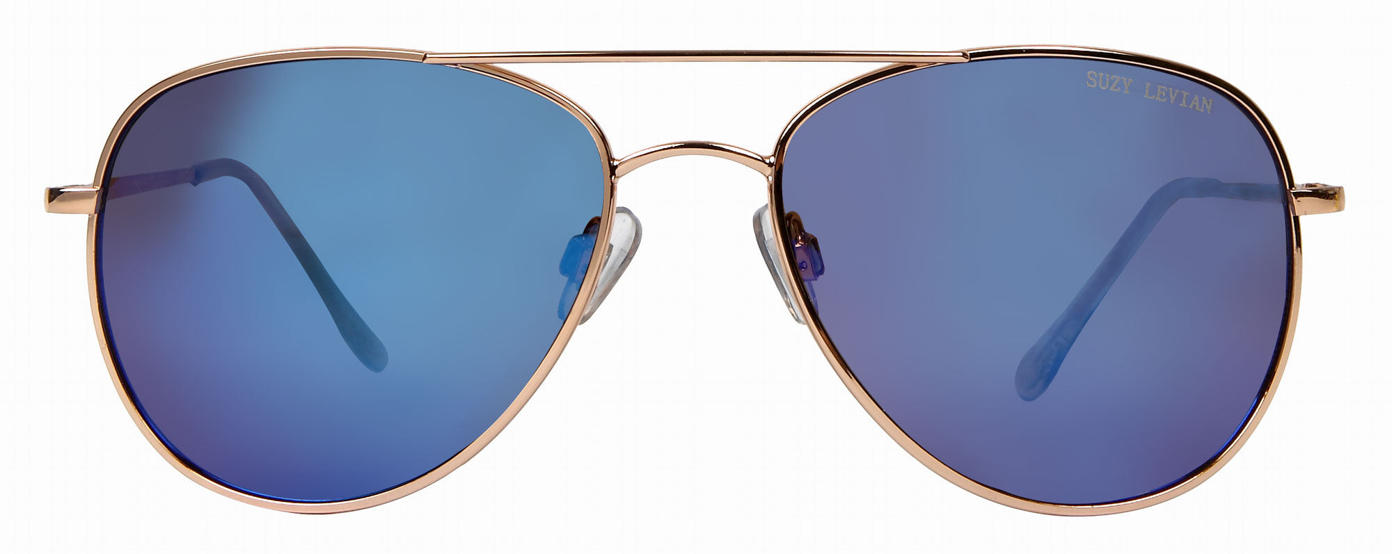 

Женские солнцезащитные очки-авиаторы Suzy Levian Blue Reflector с зеркальной оправой и золотой оправой